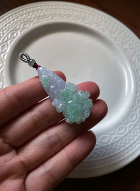 天然a货翡翠招财春菜白菜毛衣链吊坠遇百生财男女款车包挂件玉坠