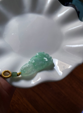 天然a货翡翠玉石冰糯飘绿素衣观音吊坠项链玉观音玉佩男女款挂件