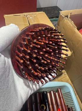 印度小叶紫檀8.5㎝荷花头齿87指环