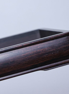 品名：紫光檀云石干泡 材质：紫光檀+云石 长27cm*13.5cm*高3cm