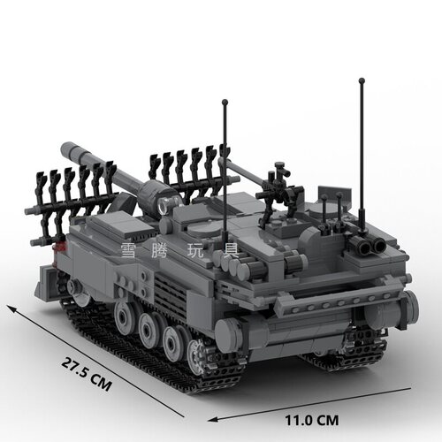 中国moc军事系列冷战瑞典STRV103B主战坦克战争武器积木玩具灰色 - 图0
