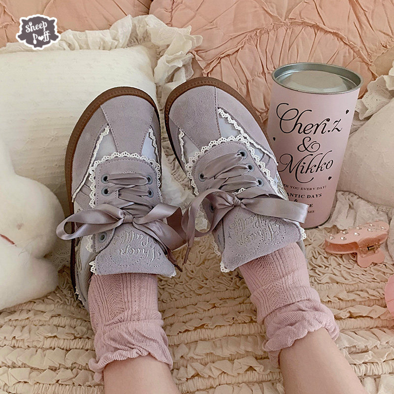 【现货】蕾丝德训 绵羊泡芙Lolita时尚休闲百搭少女复古运动鞋,淘宝优惠券,粉丝福利购,淘宝优惠卷