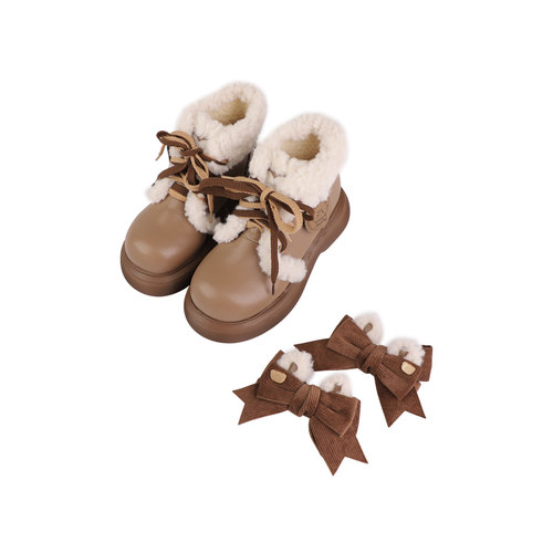 【现货】mikko绒绒 绵羊泡芙秋冬加绒保暖棉鞋短筒雪地靴 - 图3