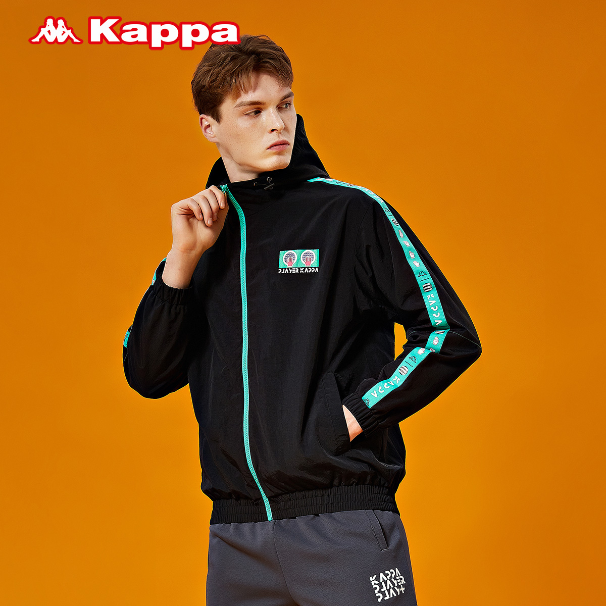 新款男梭织外套休闲连帽开衫 卡帕电音联名串标防风衣 Kappa 2020 新款男梭织外套休闲连帽开衫 卡帕电音联名串标防风衣 Kappa 2020