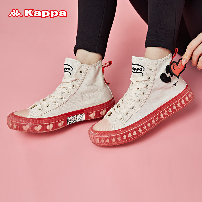 kappa情侣男女休闲魔术贴高帮板鞋 Kappa帆布鞋
