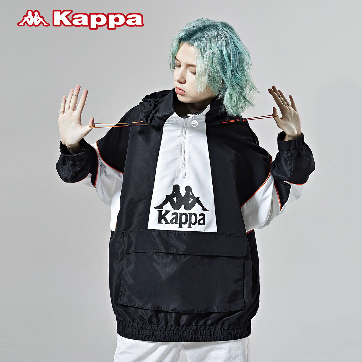 新款 卡帕情侣男女防风衣春季休闲外套拼接连帽长袖上衣 Kappa 2020 新款 卡帕情侣男女防风衣春季休闲外套拼接连帽长袖上衣 Kappa 2020