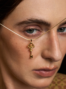 古典之匙黑桃钥匙吊坠项链女