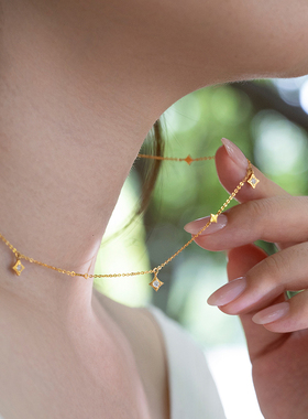 星辰满天星四芒星项链女