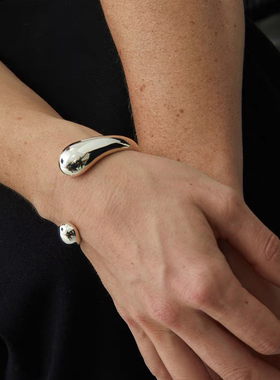 原创设计水滴素面开口手镯女