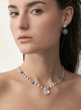 海螺吊坠浅滩串珠项链女