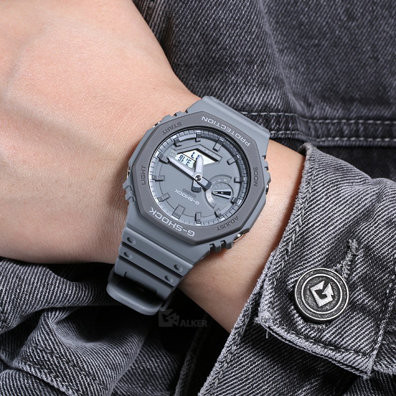 Casio Men's and Women's Double Display Farmhouse Oak