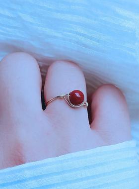 天然朱砂戒指转运珠本命年