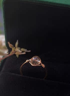 女包金原创招财水晶戒指不褪色