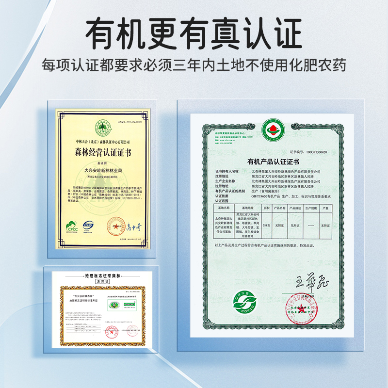 樟子松 黑龙江大兴安岭有机东北特产套餐145g黑木耳+185g滑子菇