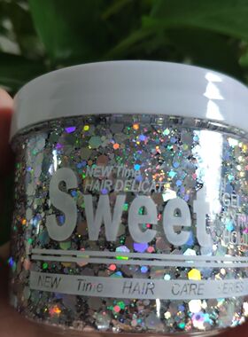 罐装免胶水亮片啫喱彩色舞台妆造型亮片闪粉COS精灵亮片啫喱150g