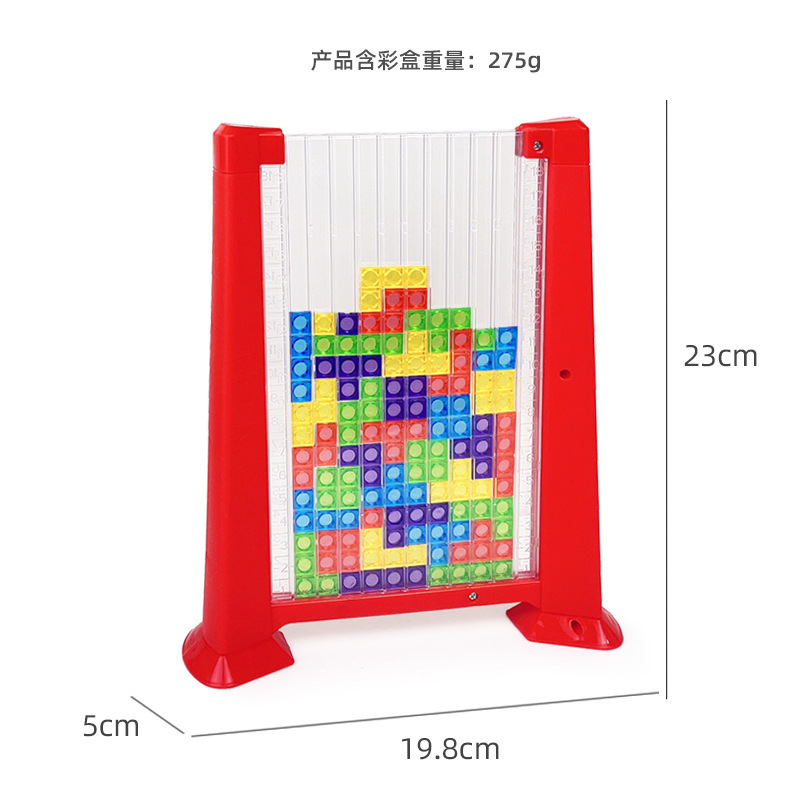 跨境儿童DIY俄罗斯方块积木 立体桌面游戏 亲子互动竞技 拼图玩具 - 图3