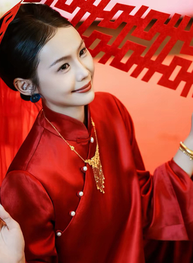 繁花似锦项链仿真黄金沙金花朵葫芦结婚三金订婚五金婚嫁高级感