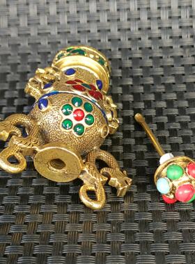 仿古铜铸鼻烟壶民间特色手工艺摆件古董收藏老物件复古壶