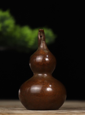 紫铜葫芦小摆件手把件男生随身把玩客厅家居摆设文玩收藏品工艺品