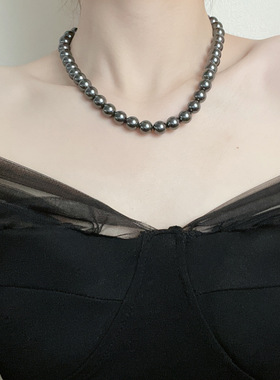 黑珍珠项链气质高级感锁骨链