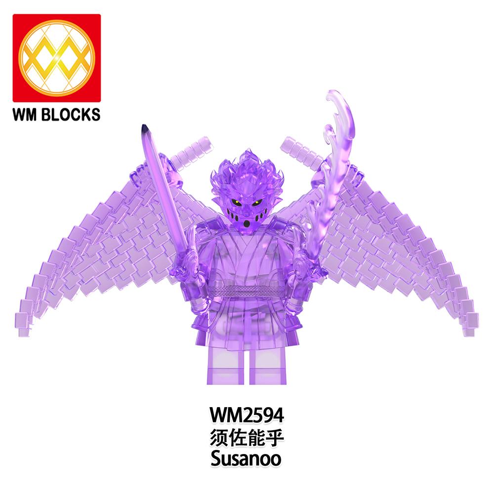 适用乐高积木人仔火影忍者动漫系列WM6167蓝色须佐能乎拼装玩具 - 图3