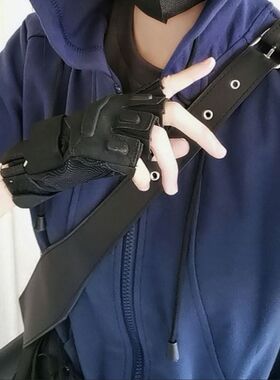 黑色半指盗墓笔记无邪款手套张起灵COS耍酷造型摄影防滑耐磨半截