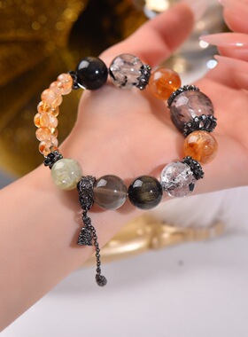 天然黄塔晶闪灵金曜石灰