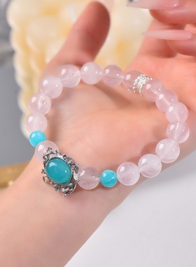 粉水晶天河石磨盒时尚设