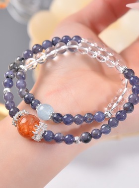 天然紫水晶双圈盒子手链