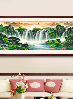 聚宝盆客厅装饰画山水画国画
