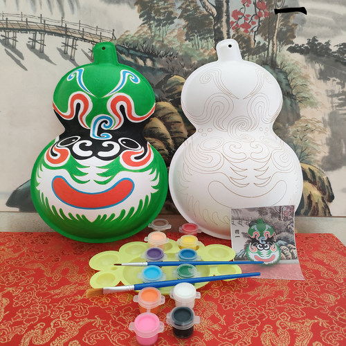 大小号 免勾线空白葫芦 马勺脸谱 手工填色涂色材料包 - 图1