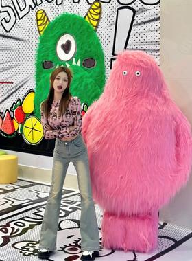 毛毛怪模型网红店铺打卡装饰美陈列生日橱窗活动长毛绒商场造景