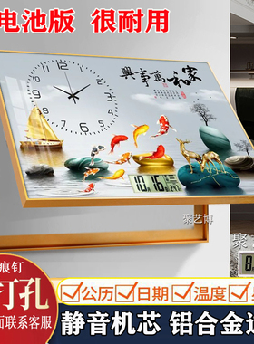 高端电表箱装饰画带钟表万年历