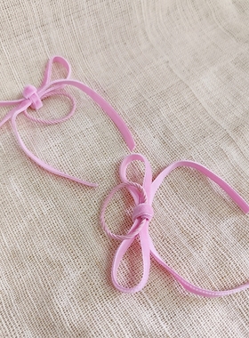 粉色丝绒蝴蝶结女童对夹发圈