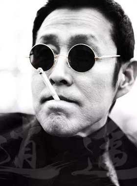 复古金边圆框经典墨镜遮阳