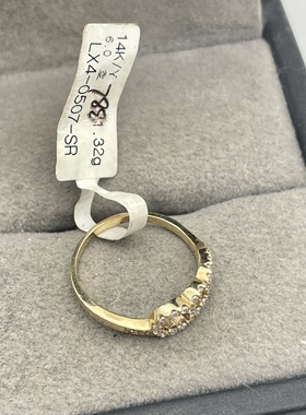 出口韩国14k真金AU585尾戒戒指孤品重量1.32克 标准码6号 是尾戒