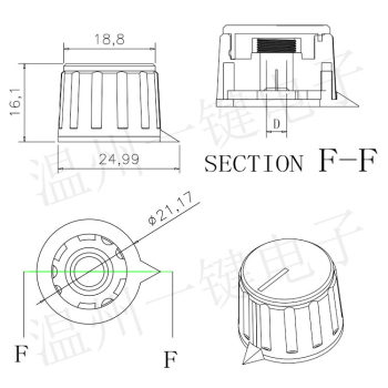 KN21-16-Y-6.0 inverter argon arc ເຄື່ອງເຊື່ອມ potentiometer knob ເສັ້ນຜ່າກາງພາຍໃນ 6mm ເສັ້ນຜ່າກາງນອກ 21mm ຫມວກ knob