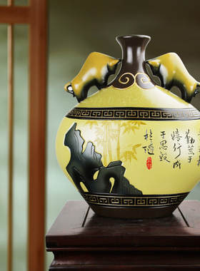 中式风陶瓷天道酬勤祝寿装饰品