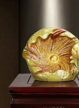 孔雀摆件陶瓷工艺品吉祥寓意玄关