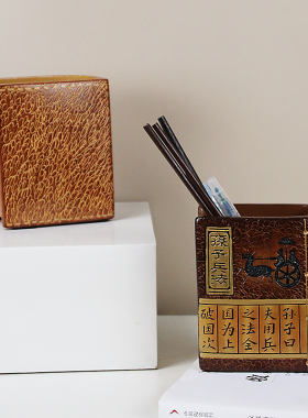 极速非遗彩陶瓷国风中式笔筒创意学生教师桌面收纳盒摆件送老师纪