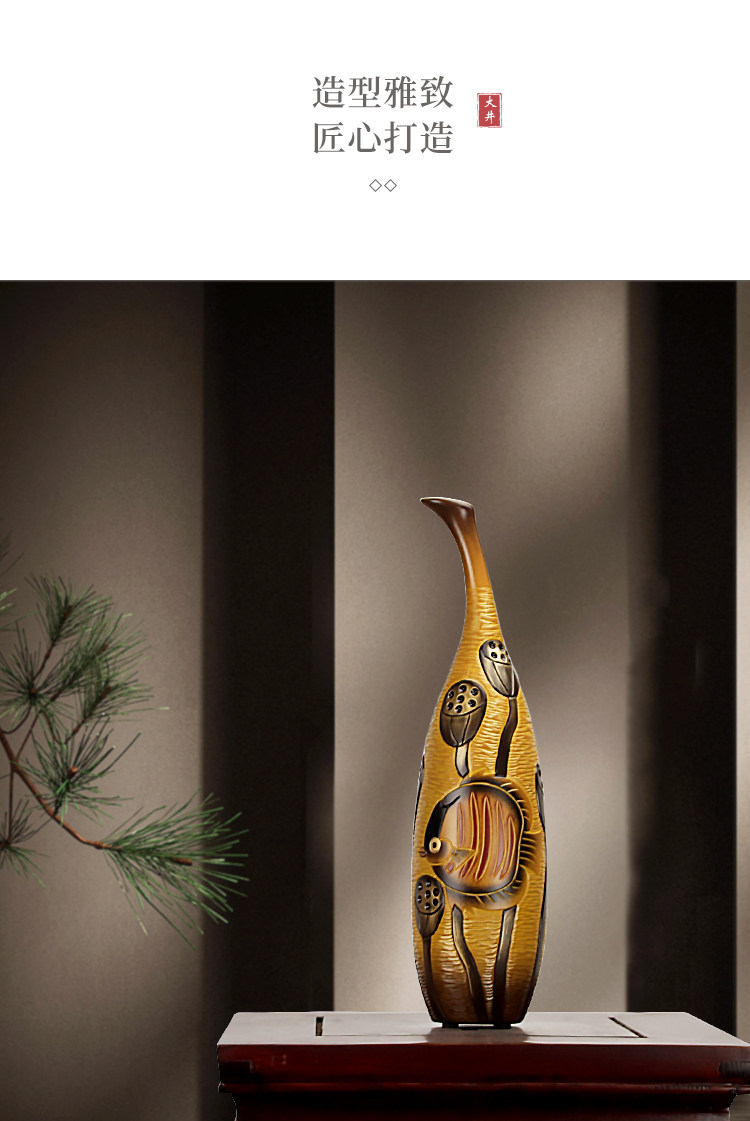 天鹅创意花瓶中式节日云南特色礼品摆件客厅家居装饰品工艺品陶瓷