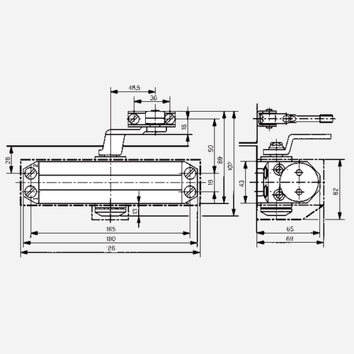 德国多玛TS77闭门器正品TS68TSC防火门关门器180度闭门器 65KG - 图2