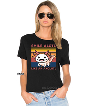 Smile Alotl Like An Axolotl Funny Vintage Gift Tee Mens Cott