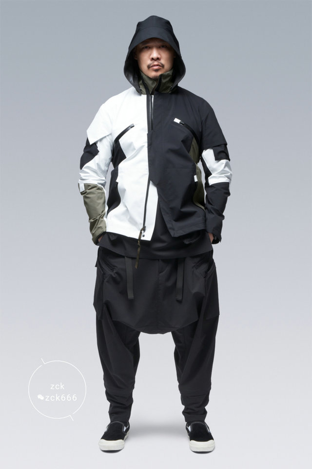 Acronym J1B-GT防水防风夹克机能连帽拼色冲锋衣多口袋外套滑雪服 - 图0