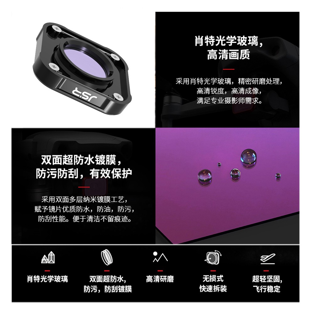 适用Gopro9滤镜Hero10运动相机ND减光偏正镜UV/CPL抗光害滤镜套装-图1