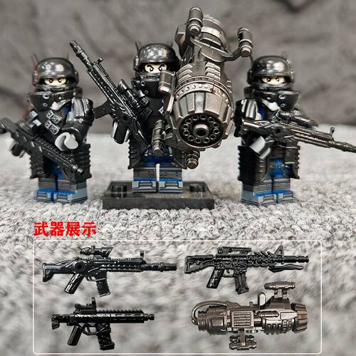 积木人仔特种兵雇佣兵西装暴徒特警土匪皮艇军事系列拼装适用乐高 - 图2