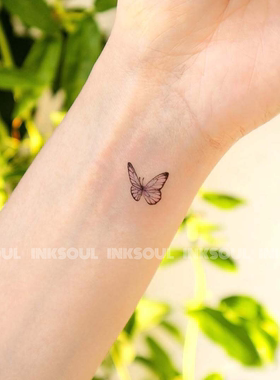 INKSOUL指间蝶舞情侣草本纹身贴