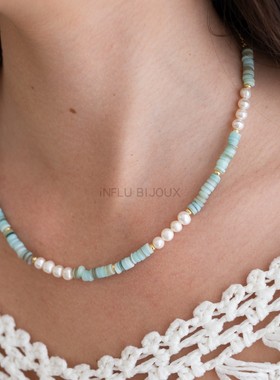 手工定制丹麦小众天然淡蓝色珍珠