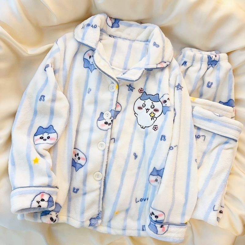 女童秋冬季睡衣长袖长裤甜美可爱翻领开衫中大童法兰绒家居服套装,淘宝优惠券,粉丝福利购,淘宝优惠卷