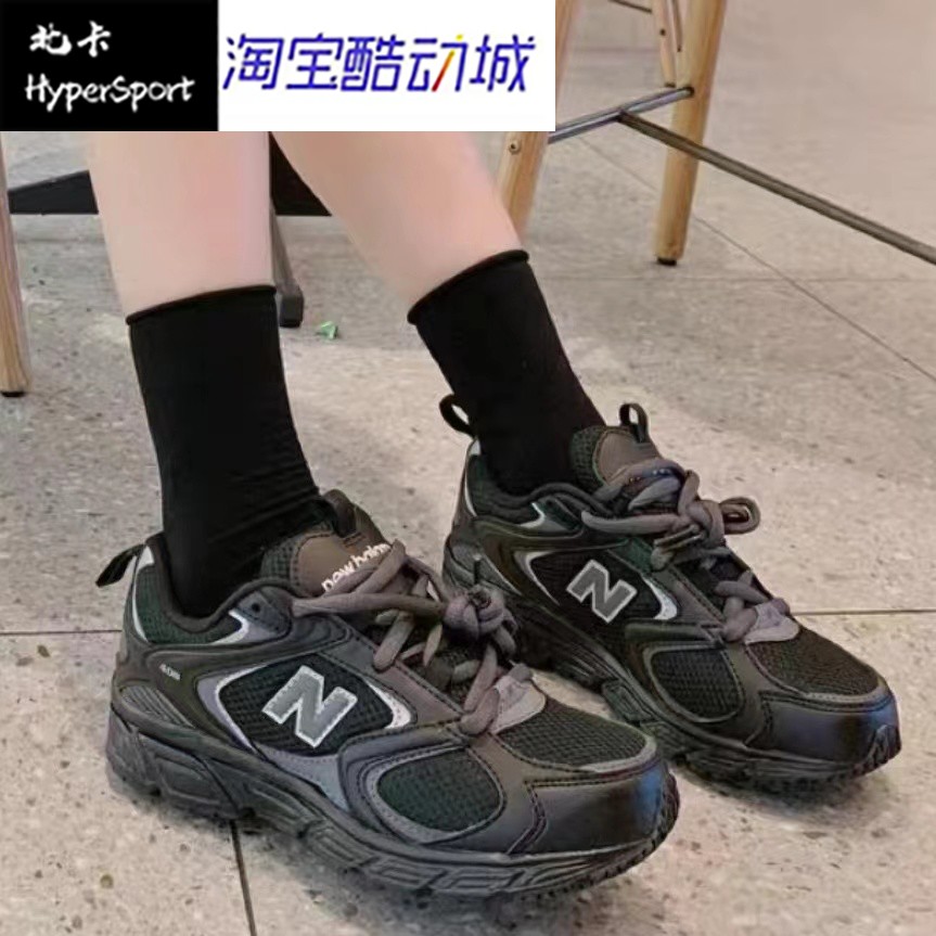 New Balance 408系列透气低帮跑步鞋男女同款黑色ml408k-图1